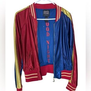 Harley Quinn Women's Red and Blue Jacket